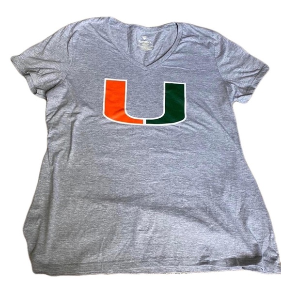 fanatics University of Miami hurricanes the U v neck soft t shirt - size XL - Picture 1 of 3